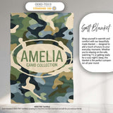Multi Tone Woodland Camouflage Seamless Pattern Perfect Gift for Her  Personalised Custom Name Super Soft Fleece Blanket Bed Sofa Throw