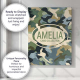 Personalised Name Multi Tone Woodland Camouflage Seamless Pattern Custom  Bespoke Canvas Wall Art Print Decor Picture Ready to Hang