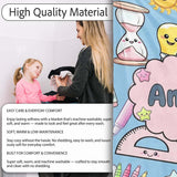 Cute Kawaii School Supplies Glue Ruler Rainbow Apple Seamless  Personalised Custom Name Super Soft Fleece Blanket Bed Sofa Throw