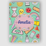 Personalised Name Cute Kawaii School Custom Premium Decorative Design Modern Room Accent Canvas Wall Art Print Decor Picture Ready to Hang