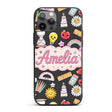 Cute Kawaii School Supplies Rainbow Apple Glue Custom Name Protective Phone Case Mobile Cover Durable Everyday Smartphone Shock Resistant