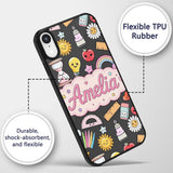 Cute Kawaii School Supplies Rainbow Apple Glue Custom Name Protective Phone Case Mobile Cover Durable Everyday Smartphone Shock Resistant