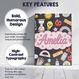 Personalised Name Cute Kawaii School Custom Premium Decorative Design Modern Room Accent Canvas Wall Art Print Decor Picture Ready to Hang