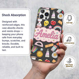 Cute Kawaii School Supplies Rainbow Apple Glue Custom Name Protective Phone Case Mobile Cover Durable Everyday Smartphone Shock Resistant