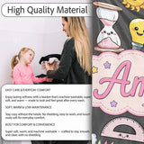 Cute Kawaii School Supplies Rainbow Apple Glue Pen Ruler Seamless  Personalised Custom Name Super Soft Fleece Blanket Bed Sofa Throw