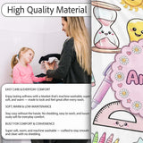 School Supplies Grey Background Rainbow Apple Glue Pen Ruler  Personalised Custom Name Super Soft Fleece Blanket Bed Sofa Throw