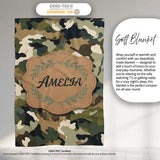Soft Olive Mixed Camouflage Seamless Pattern Perfect Gift for Her  Personalised Custom Name Super Soft Fleece Blanket Bed Sofa Throw