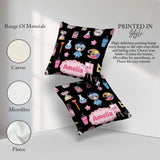 Custom Name Cute Kawaii Theme Student Trophy Paint Palette Art Square Filled Cushion Throw Pillow Sofa Bed Home Decor Zip Washable UK Made