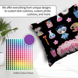 Custom Name Cute Kawaii Theme Student Trophy Paint Palette Art Square Filled Cushion Throw Pillow Sofa Bed Home Decor Zip Washable UK Made