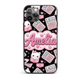 Cute Kawaii Maths Study Calculator Kitty Book Custom Name Protective Phone Case Mobile Cover Durable Everyday Smartphone Shock Resistant