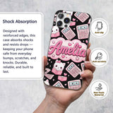 Cute Kawaii Maths Study Calculator Kitty Book Custom Name Protective Phone Case Mobile Cover Durable Everyday Smartphone Shock Resistant