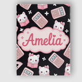 Personalised Name Cute Kawaii Pink Maths Custom  Unique Gift Idea Elegant Feature Canvas Wall Art Print Decor Picture Ready to Hang