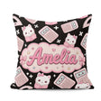 Custom Name Cute Kawaii Space Learning Rockets Sun Globe Science Square Filled Cushion Throw Pillow Sofa Bed Home Decor Zip Washable UK Made