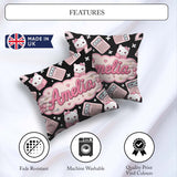 Custom Name Cute Kawaii Space Learning Rockets Sun Globe Science Square Filled Cushion Throw Pillow Sofa Bed Home Decor Zip Washable UK Made