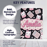 Personalised Name Cute Kawaii Space Learning Custom Bespoke  Contemporary Display Canvas Wall Art Print Decor Picture Ready to Hang