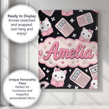 Personalised Name Cute Kawaii Space Learning Custom Bespoke  Contemporary Display Canvas Wall Art Print Decor Picture Ready to Hang
