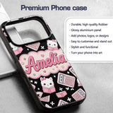 Cute Kawaii Space Learning Rockets Sun Globe Custom Name Protective Phone Case Mobile Cover Durable Everyday Smartphone Shock Resistant
