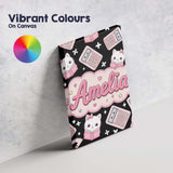 Personalised Name Cute Kawaii Space Learning Custom Bespoke  Contemporary Display Canvas Wall Art Print Decor Picture Ready to Hang