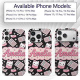 Cute Kawaii Space Learning Rockets Sun Globe Custom Name Protective Phone Case Mobile Cover Durable Everyday Smartphone Shock Resistant