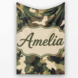 Deep Forest Camouflage Seamless Pattern Stylish Everyday  Lovely  Personalised Custom Name Super Soft Fleece Blanket Bed Sofa Throw