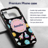 Cute Kawaii School Stationery Rainbow Glue Ruler Custom Name Protective Phone Case Mobile Cover Durable Everyday Smartphone Shock Resistant