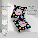 Custom Name Kawaii School Rainbow Glue Ruler Apple Fun Seamless Square Filled Cushion Throw Pillow Sofa Bed Home Decor Zip Washable UK Made