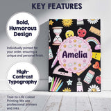 Personalised Name Cute Kawaii Creative Custom  Modern Room Accent Elegant Feature Canvas Wall Art Print Decor Picture Ready to Hang