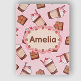 Personalised Name Cute Chocolate Milkshake Custom  Unique Gift Idea Elegant Feature Canvas Wall Art Print Decor Picture Ready to Hang