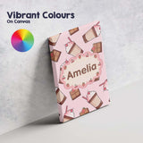Personalised Name Cute Chocolate Milkshake Custom  Unique Gift Idea Elegant Feature Canvas Wall Art Print Decor Picture Ready to Hang