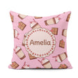 Custom Name Cute Chocolate Milkshake Pink Background Sweet Drink Square Filled Cushion Throw Pillow Sofa Bed Home Decor Zip Washable UK Made