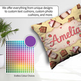 Custom Name Chocolate Milkshake Strawberry Sweet Drink Seamless Square Filled Cushion Throw Pillow Sofa Bed Home Decor Zip Washable UK Made