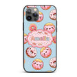 Cute Kawaii Donuts Sky Blue Frosted Sweet Dessert Custom Name Protective Phone Case Mobile Cover Durable Everyday Smartphone Shock Resistant