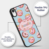 Cute Kawaii Donuts Sky Blue Frosted Sweet Dessert Custom Name Protective Phone Case Mobile Cover Durable Everyday Smartphone Shock Resistant