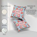 Custom Name Kawaii Donuts Sky Blue Frosted Sweet Dessert Pattern Square Filled Cushion Throw Pillow Sofa Bed Home Decor Zip Washable UK Made