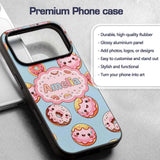 Cute Kawaii Donuts Sky Blue Frosted Sweet Dessert Custom Name Protective Phone Case Mobile Cover Durable Everyday Smartphone Shock Resistant
