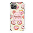 Cute Kawaii Donuts Cream Background Sweet Dessert Custom Name Protective Phone Case Mobile Cover Durable Everyday Smartphone Shock Resistant