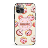 Cute Kawaii Donuts Cream Background Sweet Dessert Custom Name Protective Phone Case Mobile Cover Durable Everyday Smartphone Shock Resistant