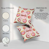 Custom Name Kawaii Donuts Cream Background Sweet Dessert Pattern Square Filled Cushion Throw Pillow Sofa Bed Home Decor Zip Washable UK Made
