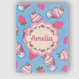 Personalised Name Cute Strawberry Milkshake Custom  Bespoke Interior Contemporary Canvas Wall Art Print Decor Picture Ready to Hang