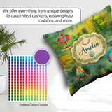 Custom Name Camping Adventure Gear Watercolor Seamless Pattern Square Filled Cushion Throw Pillow Sofa Bed Home Decor Zip Washable UK Made