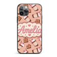 Cute Chocolate Strawberry Milkshake Peach Printed Design Custom Name Protective Phone Case Mobile Cover Durable Smartphone Shock Resistant