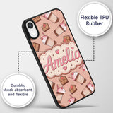 Cute Chocolate Strawberry Milkshake Peach Printed Design Custom Name Protective Phone Case Mobile Cover Durable Smartphone Shock Resistant