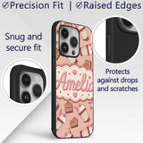 Cute Chocolate Strawberry Milkshake Peach Printed Design Custom Name Protective Phone Case Mobile Cover Durable Smartphone Shock Resistant