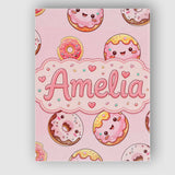 Personalised Name Cute Kawaii Donuts with Custom  Unique Gift Idea Elegant Feature Canvas Wall Art Print Decor Picture Ready to Hang