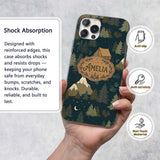 Night Forest Camping Tent Scenic Seamless Pattern Custom Name Protective Phone Case Mobile Cover Durable Everyday Smartphone Shock Resistant
