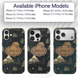 Night Forest Camping Tent Scenic Seamless Pattern Custom Name Protective Phone Case Mobile Cover Durable Everyday Smartphone Shock Resistant