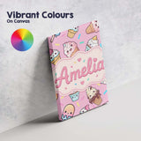Personalised Name Cute Kawaii Ice Cream Custom  Modern Room Accent Elegant Feature Canvas Wall Art Print Decor Picture Ready to Hang