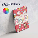 Personalised Name Cute Kawaii Ice Cream Custom  Modern Room Accent Elegant Feature Canvas Wall Art Print Decor Picture Ready to Hang