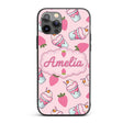 Strawberry Cupcakes and Sweet Treats on Blush Custom Name Protective Phone Case Mobile Cover Durable Everyday Smartphone Shock Resistant