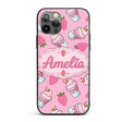 Strawberry Cupcakes and Sweet Treats on Soft Pink Custom Name Protective Phone Case Mobile Cover Durable Everyday Smartphone Shock Resistant